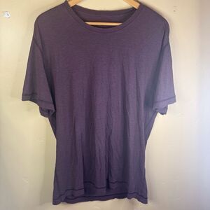 Lululemon Mens XL Burgundy Short Sleeve‎ Shirt Active Performance Casual Wear